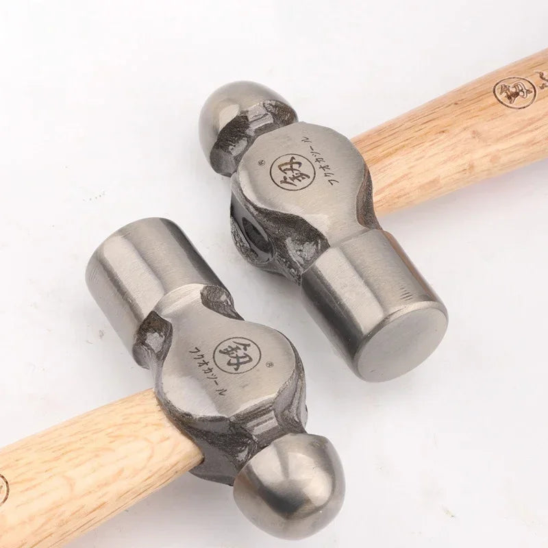 Fitter Hammer Polished Solid Wood Short Handle Iron Hammer Round And Flat Head Small Hammer Schoolwork Manual Hardware Tool