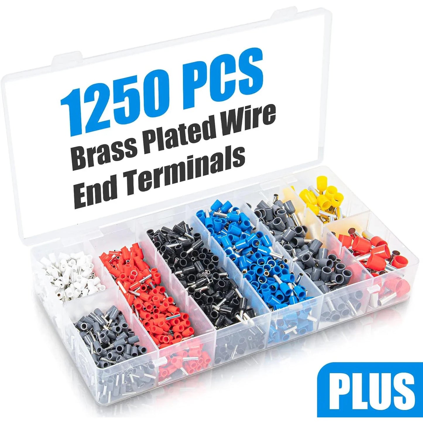 Ferrule Crimping Tool Kit, Crimper Plier with 1250PCS Wire Ferrules Kit Wire End Terminals, Self-adjustable Ratchet Tool Set