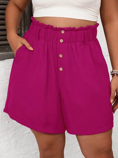 Short Cintura Franzida e Botões