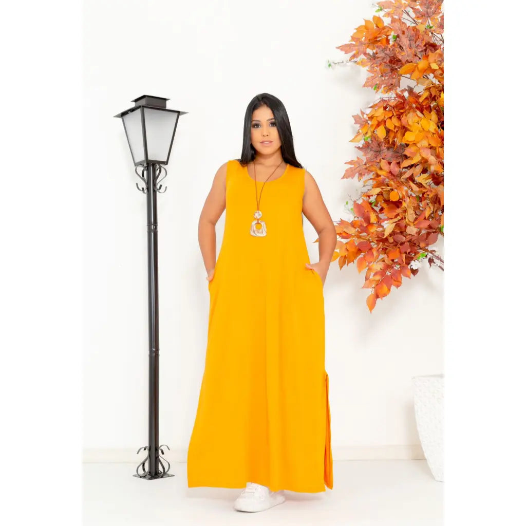 Vestido Soltinho Longo Confy Com Fenda