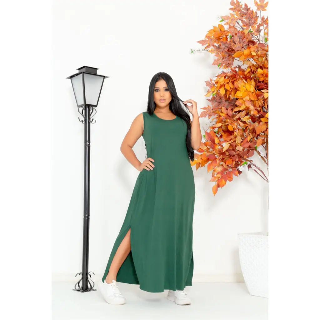 Vestido Soltinho Longo Confy Com Fenda