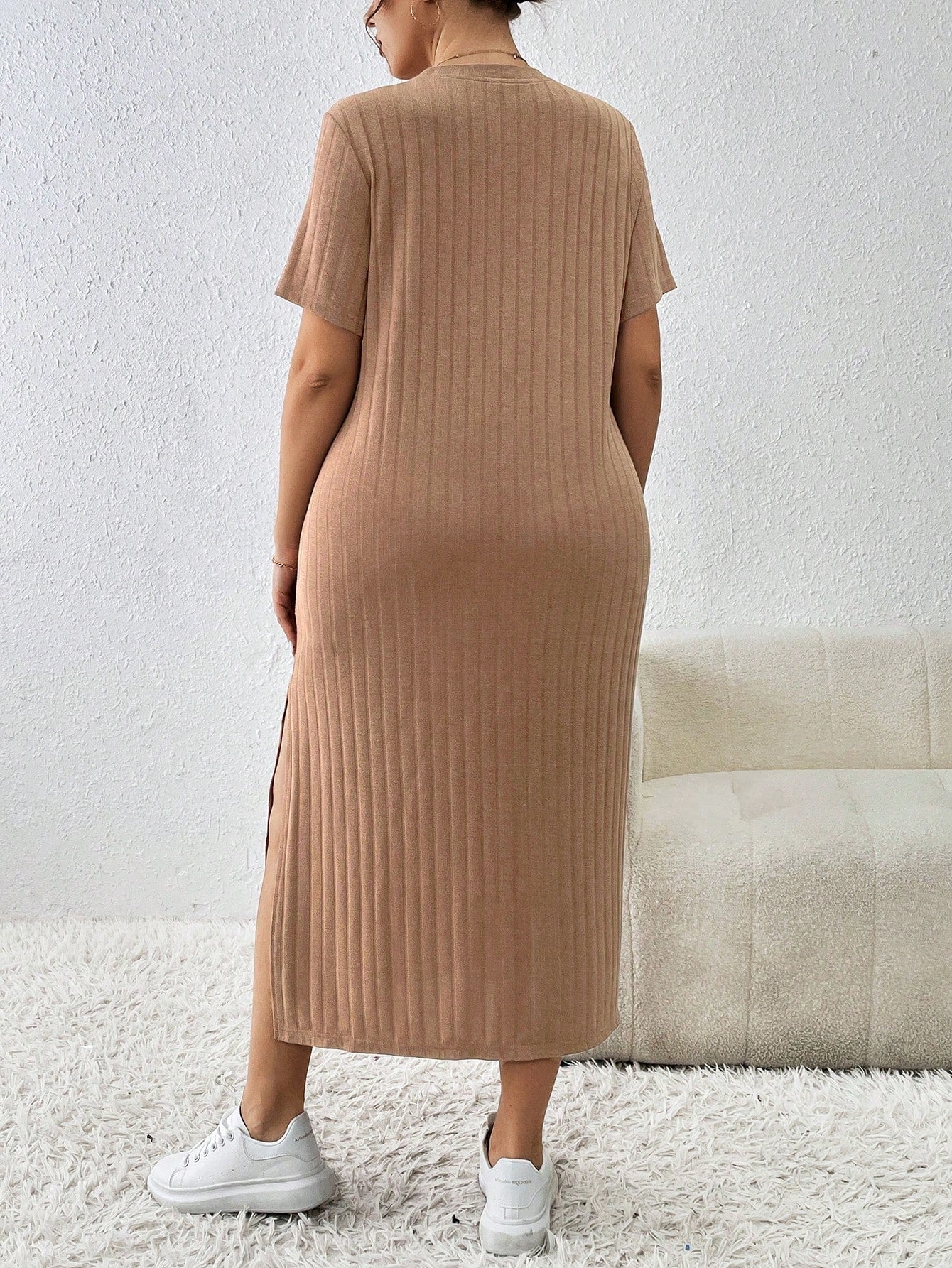 Vestido de Malha Fenda Lateral