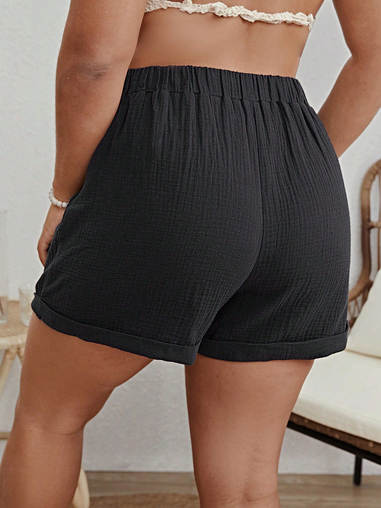 Short Bainha Dupla Plus Size