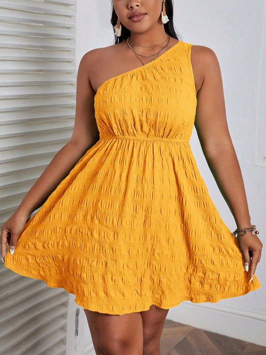 Vestido Lorna Ombro Único Plus Size