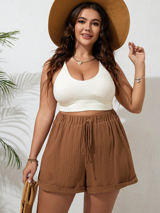 Short Bainha Dupla Plus Size