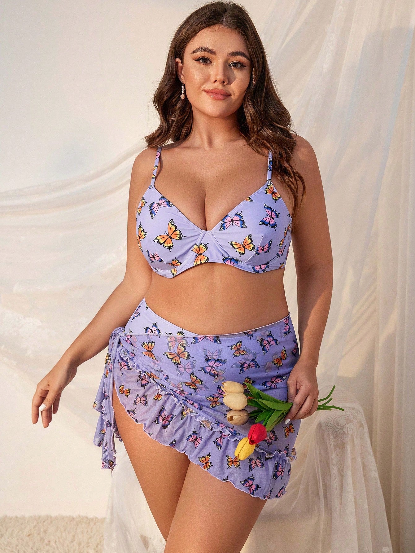 Biquíni Borboleta Plus Size + Ganhe Sainha de Praia