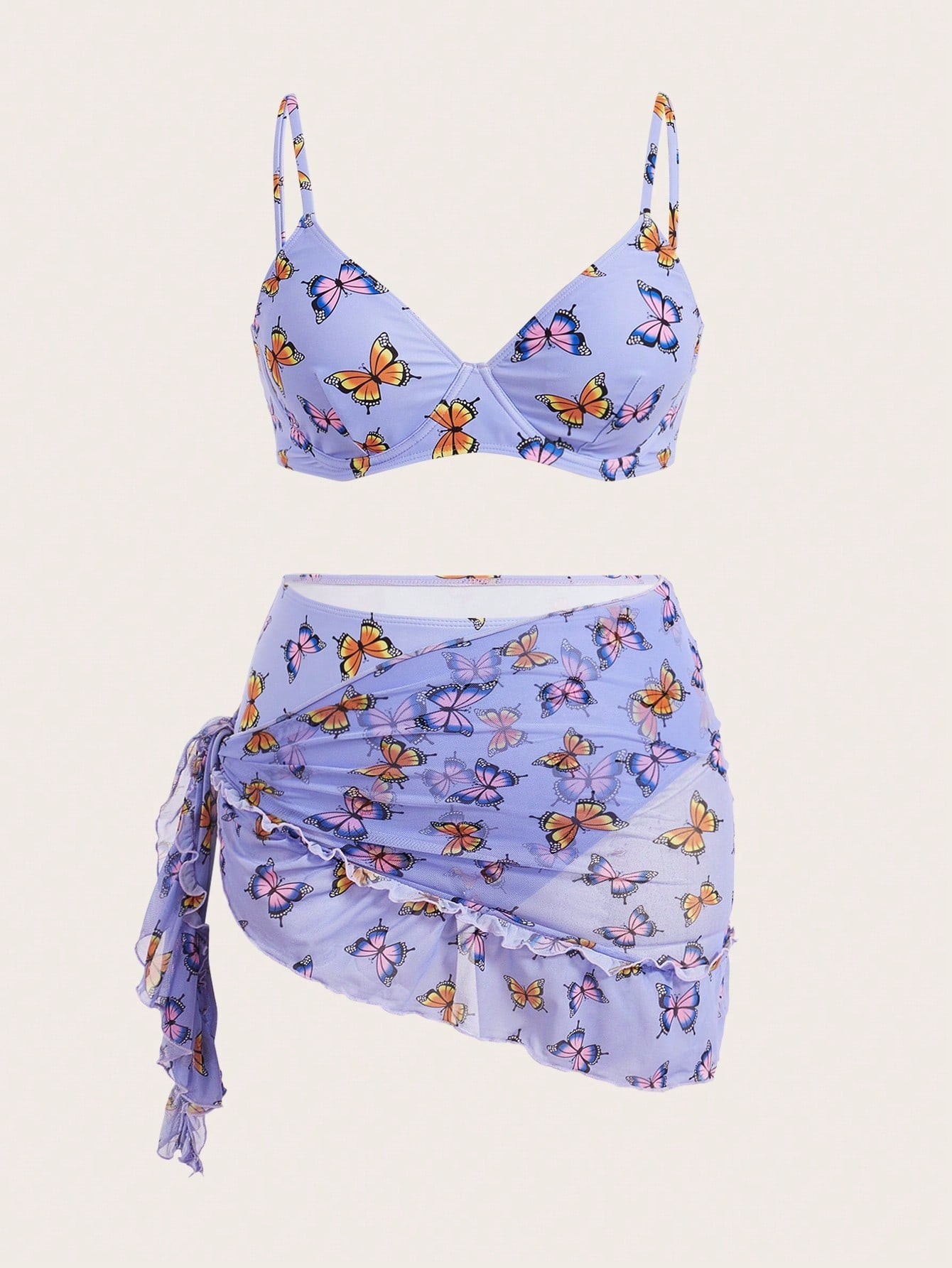 Biquíni Borboleta Plus Size + Ganhe Sainha de Praia